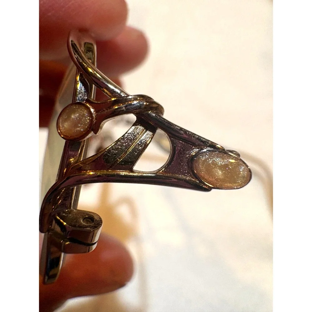 Titan 54-18-135 Silver Oval Eyeglass Frames with Stone Accents Vintage Style